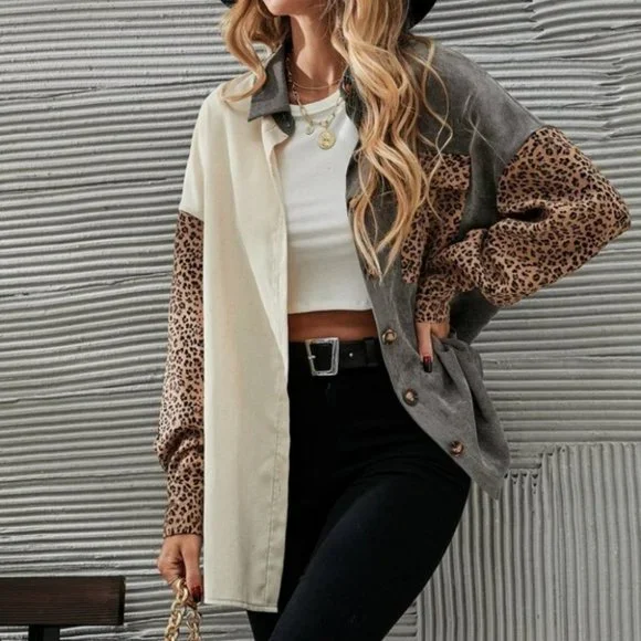 Multi Color & Print Contemporary Cut & Sew Leopard - Picture 2 of 5